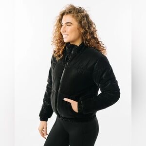 Zyia Active Black Puffer Jacket Faux Leather Look Women’s XXL Ladies Winter